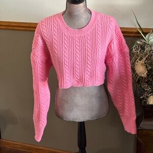 Pink Cable Knit Sweater